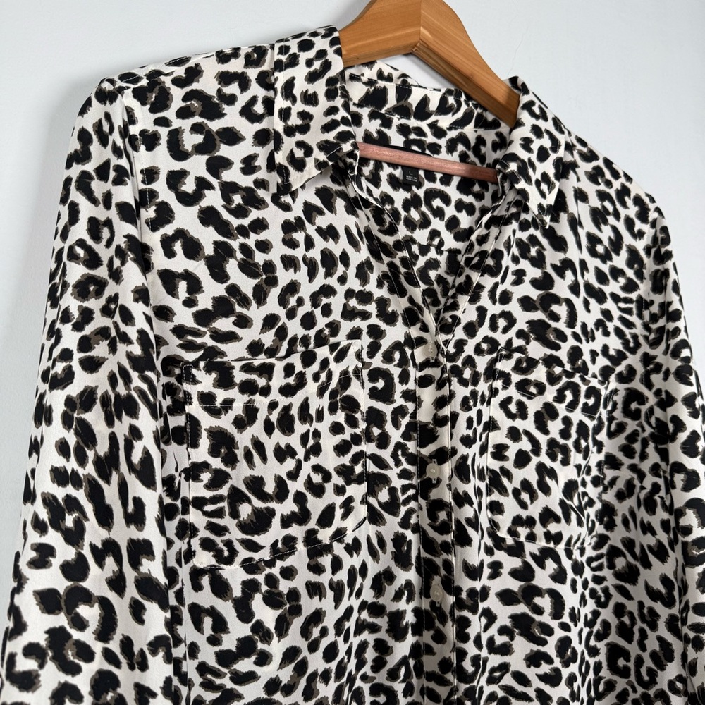 Talbots Leopard Print Button Down Shirt, Size L, … - image 7